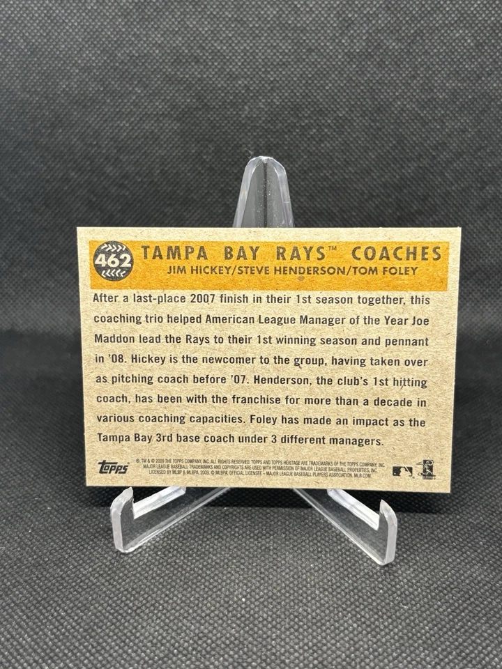 2009 Topps Heritage Jim Hickey, Steve Henderson, Tom Foley #462 RC SP - Image 2 of 2