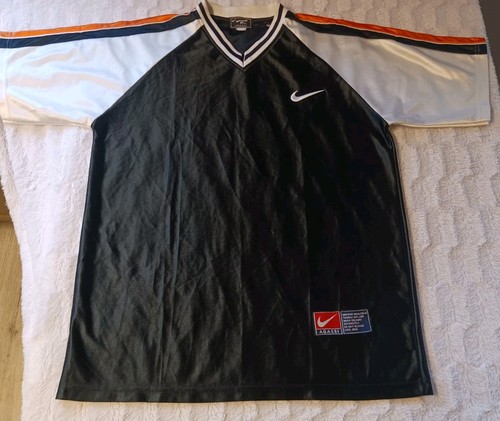 Vintage Nike Andre Agassi RARE Shiny V Neck Jersey Men's XL Black/Orange Tennis - Picture 6 of 11