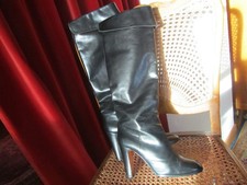 Tolle Casadei Stulpen Stiefel schwarz Gr. 38,5 ledergefüttert ganz aus Leder