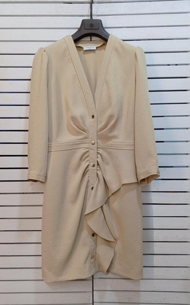 Women Sandro Paris Dress Beige Polyester 36