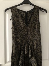 LADIES - Khaki Animal Print Sleeveless Dress - AX PARIS - Size 8 - BX133