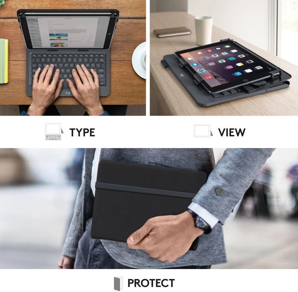 Logitech Universal Folio iPad or Tablet Case with Wireless Bluetooth Keyboard, F - Image 3 of 4