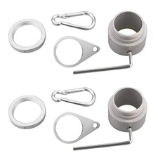 Replacement 2PC Flag Pole Rings 1.25 Inch Aluminum Alloy 360° Rotating Mounting