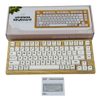 iJoy Wireless Wooden Keyboard Battery Powered