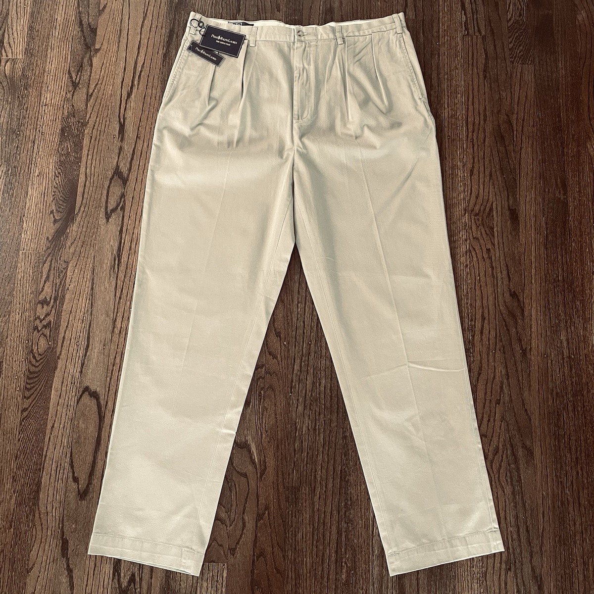 NWT Vintage Polo Ralph Lauren Chino Pleated Khaki Andrew Pants