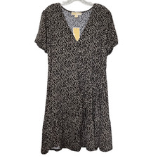 Michael Kors Animal Print Short Sleeves Wrap Mini dress Size XL
