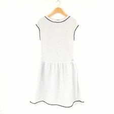 CHANEL P43844 K04519 Flare Knit Dress 34 Cotton etc. Knee Length Short Sleeve