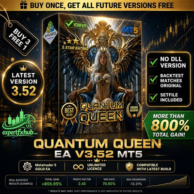 #ad v3.52 Quantum Queen EA Metatrader MT5 Gold Bot Trading Forex Robot prop firm $25.00