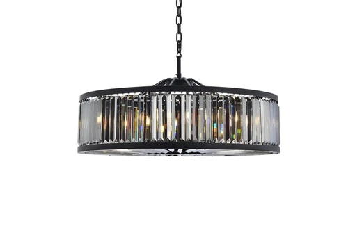 Urban Classic Chelsea 10-Light Metal Royal Cut Chandelier in Matte Black - Picture 2 of 9