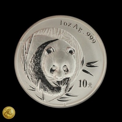 2003 Chinese Panda 1oz .999 Fine Silver Round, Factory Sealed in Capsule -E971
