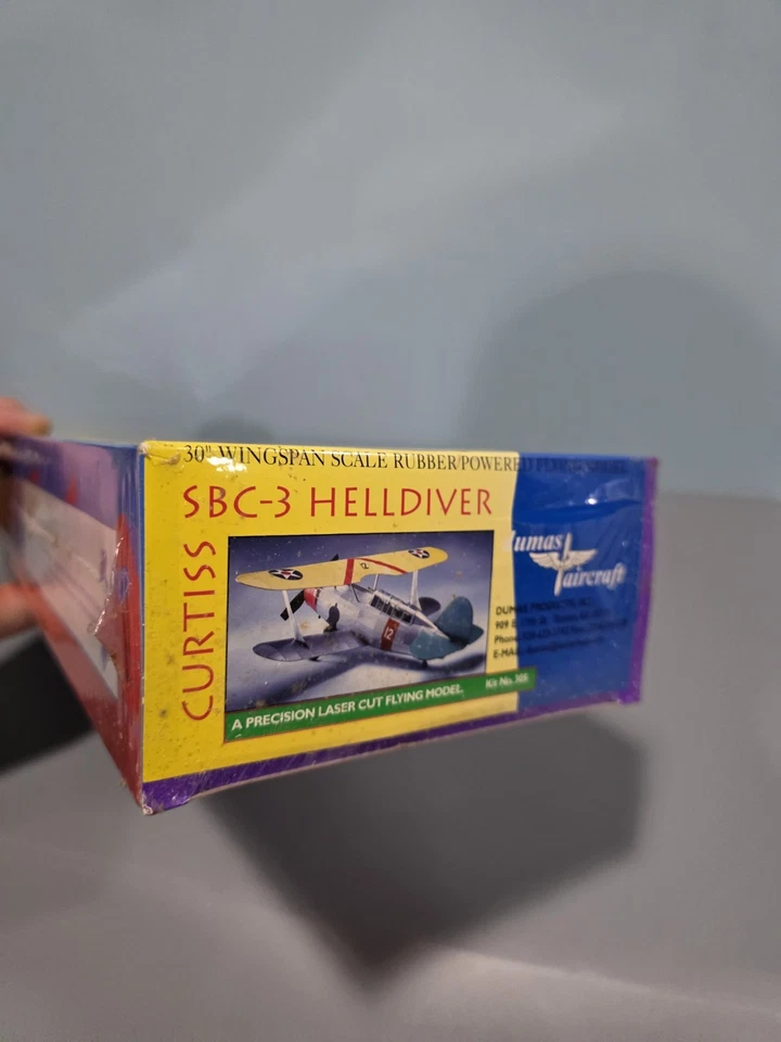Dumas Curtiss sbc-3 Helldiver 30 Inch Wingspan Rubber Powered Flying Model New - Image 4 of 4