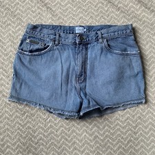 Vintage Y2K 90s Calvin Klein Jean shorts Raw Hem size 9 32" waist measurement