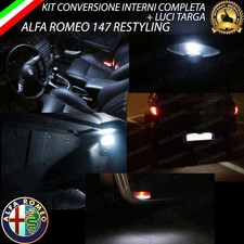 KIT FULL LED INTERNI ALFA 147 RESTYLING CONVERSIONE COMPLETA + LED TARGA CANBUS