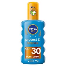 NIVEA SUN Protect & Bronze Sun Spray (200 ml), Bronzing Tanning Lotion Spray ...