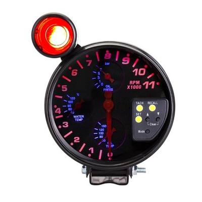 Digital 5 Zoll 4 in 1 Manometer misst Drehzahl Öldruck Wassertemperatur