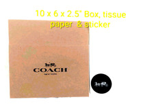 Original Coach NY LOGO BUNDLE Paper Gift Box 10"x 6"x 2.5 " tissue  sticker NEW