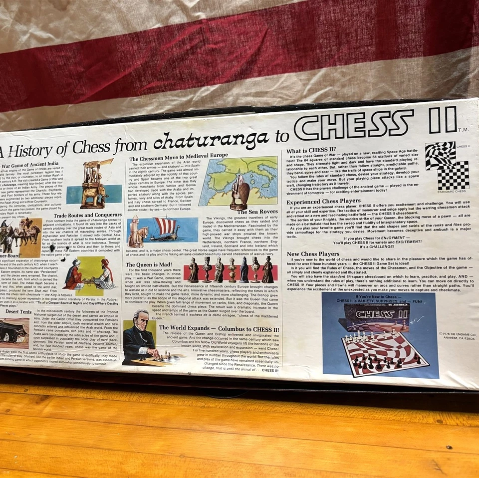 CHESS II game vtg Ungame 1978 strategy board cosmic variant history USA rare - Image 3 of 4