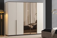 Moderner Beiger Holzschrank Schlafzimmer Glasschrank Edle MöBel
