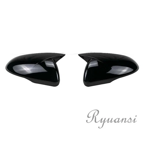 2X Glossy Black OX Horn Rear View Side Mirror Covers For Kia Optima K5 2016-2020