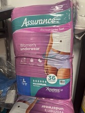 SEALED - 36ct Assurance Women's Incontinence  Postpartum Underwear - L