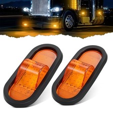 2PCS 6.5 Inch Oval LED Side Marker Lights 24 LED Mid Turn Signal Amber 2 Pack