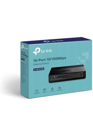 TP-Link TL-SF1016D 16-Port 10/100 Mbps Desktop Ethernet Switch/Hub, Ethernet Spl