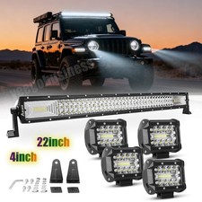32inch 3408w Led Light Bar Tri Row Spot Flood Combo 4 Pods Offroad Truck Suv
