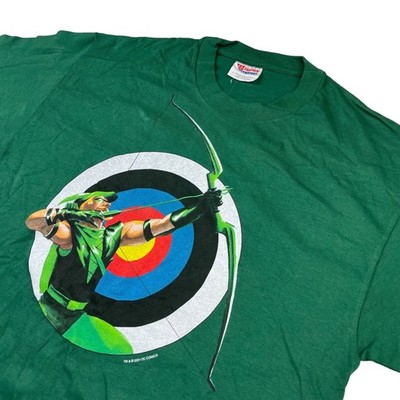 VTG NEW 2001 DC Comics Green Arrow Graphitti Men's S/S T-Shirt Green   Medium