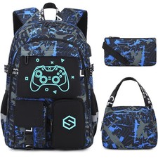 Boys Backpack, Cool Luminous Backpacks for Boys with Lunch Bag Pencil Case, B...