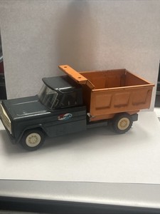 Vintage Structo HOM-PAH Steel Automatic Dump Truck Blue & Orange Original 1960s