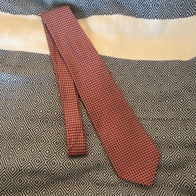 Robert Talbott Red Black White Geometric Silk Designer Men's Tie Handsewn