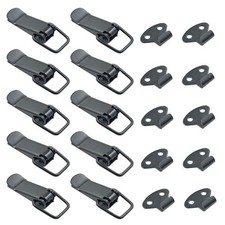 Toggle Latch Small Stainless Steel Spring Loaded Latch Hasp Black - Pack of 10