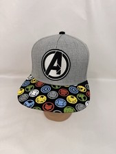 Marvel Avengers Logo Snapback Baseball Cap Gray Multicolor Brim Adjustable