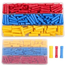 200x Insulated Straight Electrical Butt Wire Connectors Splice Crimp Terminals