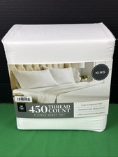 Member's Mark 450-Thread-Count Solid Sheet Set KING Artic White