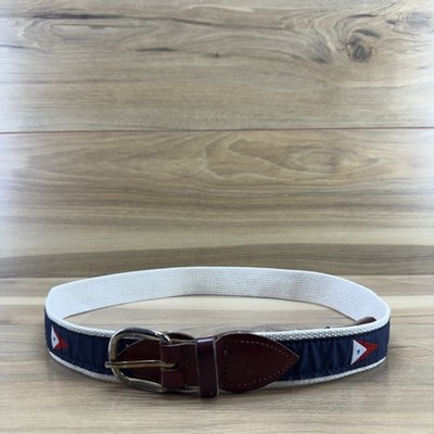Cape Cod Mens Belt Size M Navy blue Burgee flag