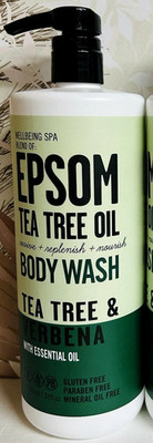 WELLBEING SPA EPSOM Tea Tree Oil Revive BODY WASH ~TEA TREE & VERBENA 946ml/32oz