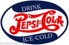 PEPSI VINTAGE STYLE OVAL DECAL GUMBALL MACHINE 4"