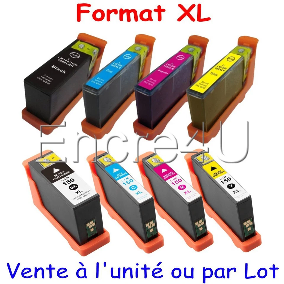 Cartouches d'encre compatible Lexmark ( 100XL 150XL ) pour imprimantes S605 S606 - Photo 1/1