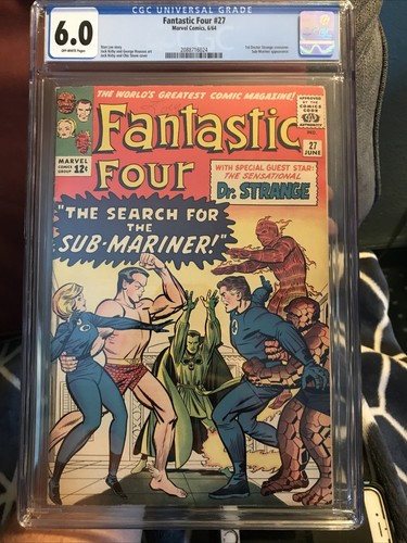 💎FANTASTIC FOUR #27 CGC 6.0 SUB-MARINER 1st Doctor Strange X-Over! 1964 MCU - Picture 2 of 5