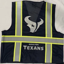 HOUSTON TEXANS NAVY BLUE REFLECTIVE SAFETY VEST W/REFLECTIVE LOGO 🚧