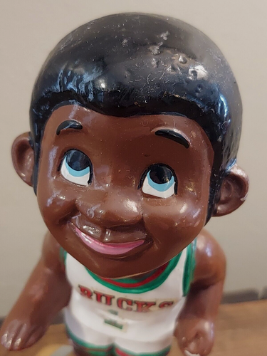 RARO MILWAUKEE BUCKS anni '60 Oscar Robertson BOBBLEHEAD "LIL' DRIBBLER Nodder - Foto 4 di 9