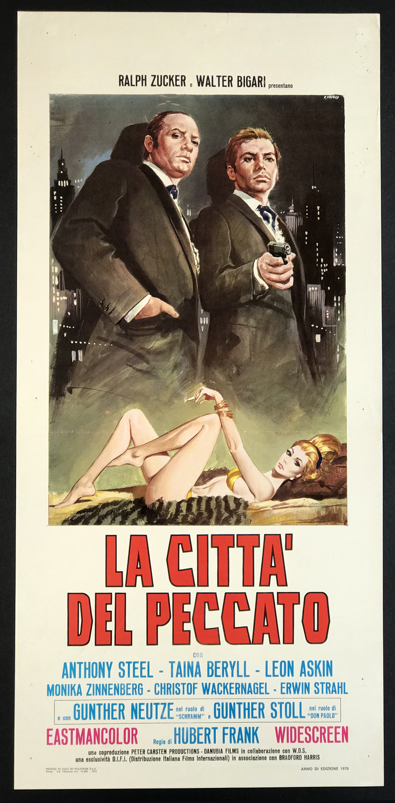 Locandina originale film La città del peccato (1968) - Regia di Hubert Frank
