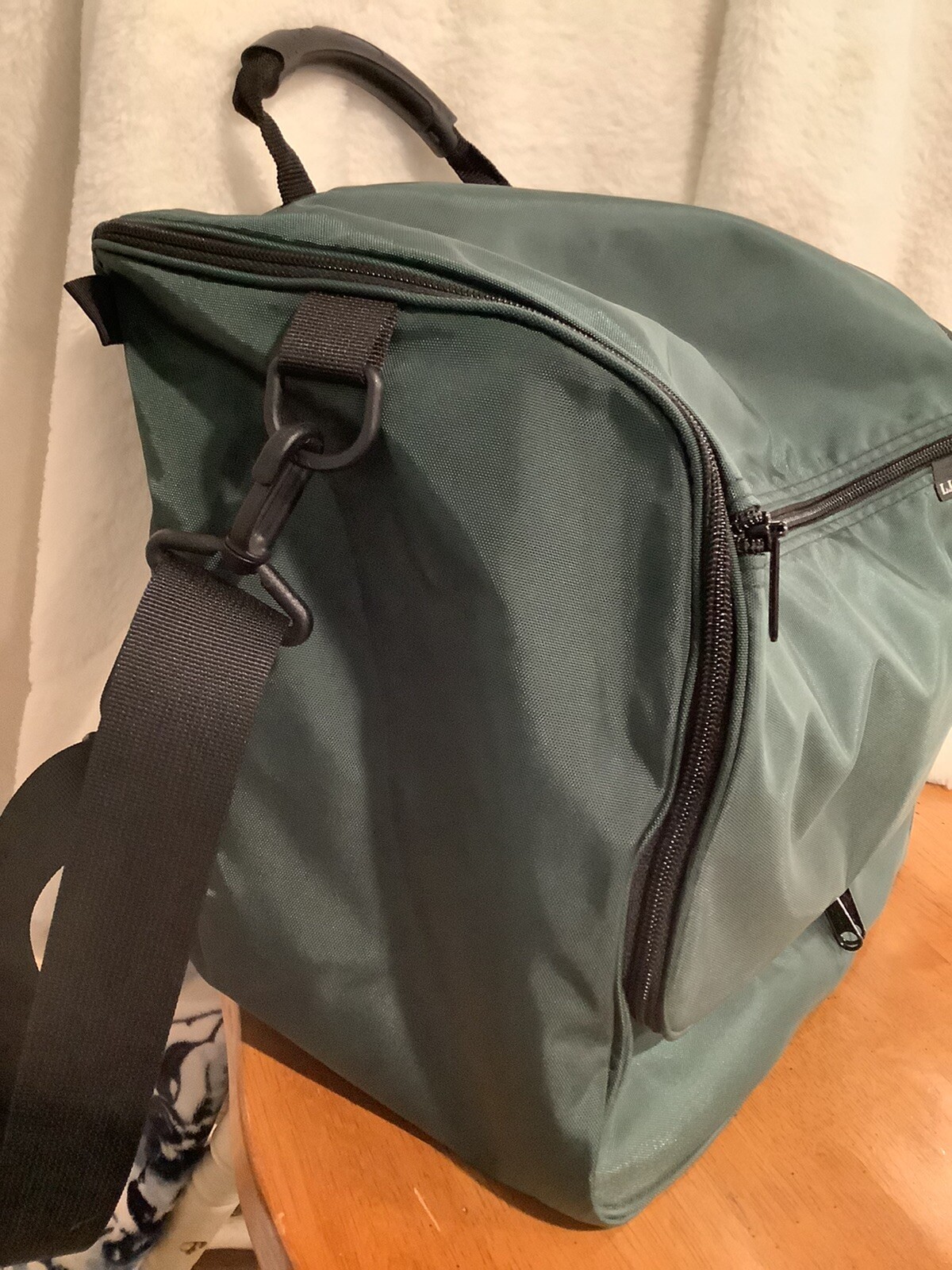 LL Bean Shoulder Book Bag Day Hike Green 10”X12”. 8” Deep. HTF