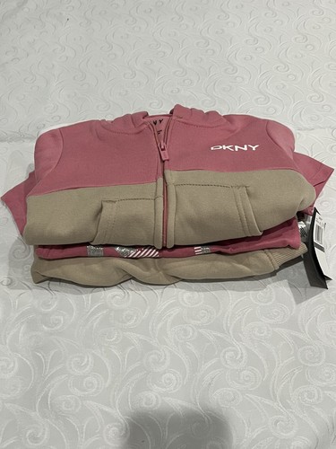 DKNY Girls 3-Piece Athletic Fleece Zip Sweatshirt Hoodie and Jogger Set - Picture 10 of 10