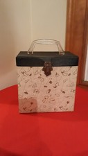 25 Vintage 60's Vinyl 45 records in original sleeves and Vintage Record Carrier