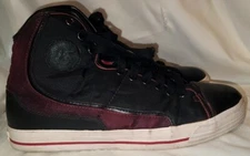 Men's 10.5 Women's 12 PF Flyers Black Burgundy Metallic EUC