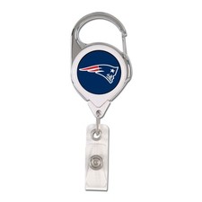NEW ENGLAND PATRIOTS PREMIUM METAL RETRACTABLE ID BADGE HOLDER KEY NEW WINCRAFT