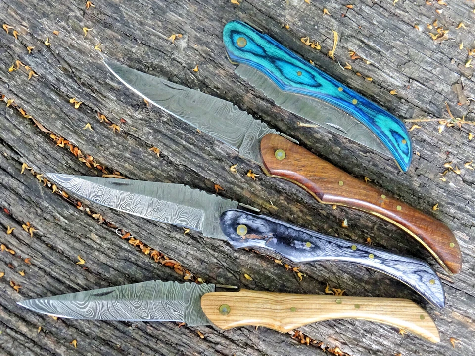 Laguiole Damastmesser Taschenmesser Klappmesser Holzgriff Handmade (RD8)