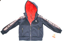 Reebok Youth Boys Navy Blue Red Jacket Coat Dual Zip Sz 5/6 Medium Weight NEW